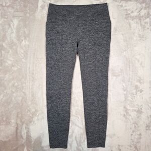 Athleta Herringbone Metro High Rise Legging Size L Pockets Black Tights